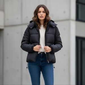 Guess Y2K Down Feather Puffer Jacket Black - Women's Small